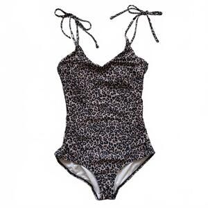 Albion Fit Charleston One Piece Swimsuit Cheetah Leopard Print Women Size Small
